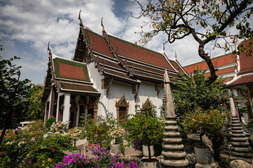 Wat Chakrawatrachawat Woramahawihan (Wat Sam Pluem) Crocodile Temple exterior details in Bangkok Thailand