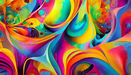Colorful abstract background. Computer generated graphics. Fractal art. Generative AI