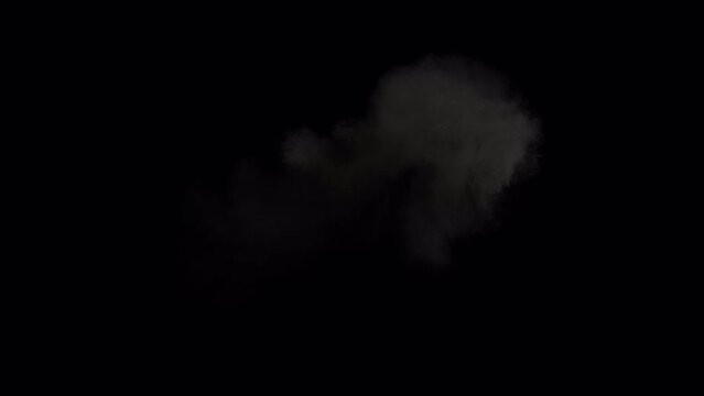 Cannon, tank, battle ship muzzle blast with alpha channel for transparent background, three speeds, including slow motion. Clip is 4k 24p