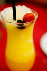 pineapple cocktail with strawberry 