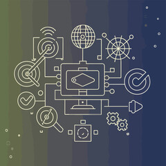 Fototapeta premium 2d vector illustration web technologies, infograph presentation