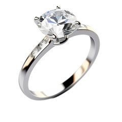 Diamond ring isolated on transparent background