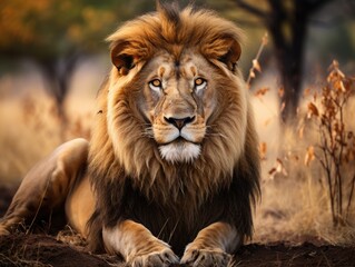 Regal Reverie: A Lion's Majestic Pause in the Sunlit Grasslands