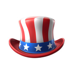 Uncle Sam's hat isolated on transparent background