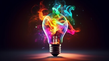 light bulb splash of colors