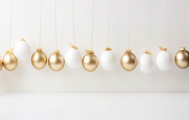 egg bunting easter decorating gold eggs white,