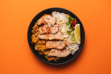 Stylish serving of food in the restaurant. Serving. Waiter