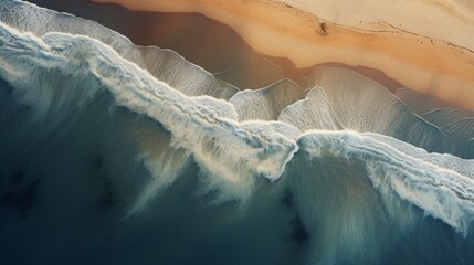 drone photography, sandy beach, aerial view, copy space, 16:9