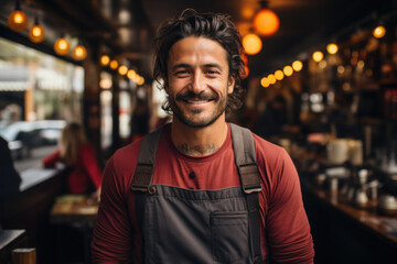 Obraz premium Proud barrista in the coffee shop