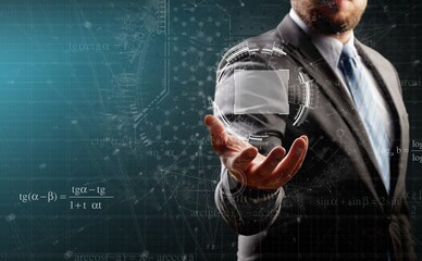 Ai technology, man using smart robot intelligence