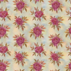 Fototapeten watercolor peony flowers, seamless pattern, abstract background © Sergei