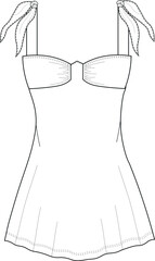 Tight Party Dress Set Fashion Illustration, Vector, CAD, Technical Drawing, Flat Drawing, Template, Mockup.