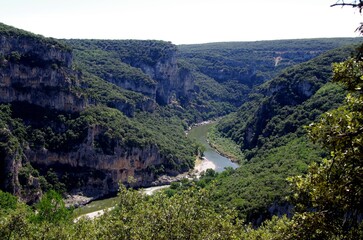 Fototapeta na wymiar The Gorges of Ardeche in France, in Europe