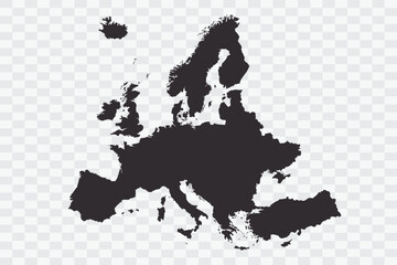 Fototapeta na wymiar Europe Map iron Color on White Background quality files Png