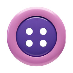 3d plastic button vector illustration. 3d vector render isolated on white.