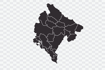 Montenegro Map iron Color on White Background quality files Png