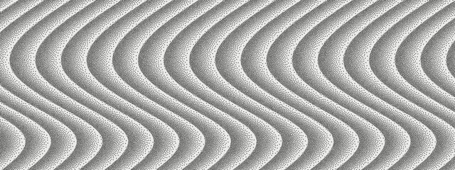 Fototapeta na wymiar Halftone Wavy Texture Vector Design. Modern Dotted Waves Background. Noisy Grain Textured Backdrop.