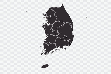 South Korea Map iron Color on White Background quality files Png