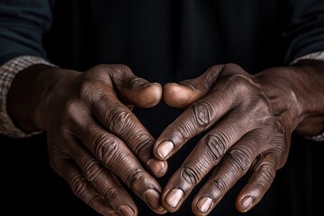 Fototapeta na wymiar Close up hands of a african american man