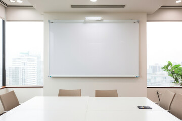 Office interior chair meet presentation board modern empty table room conference business boardroom