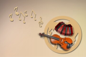 Happy music day. Set of Musical instruments