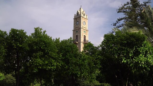 Captivating footage of the Sultan Abdul Hamid Clock Tower, an important historic landmark located in central Tripoli, Lebanon
