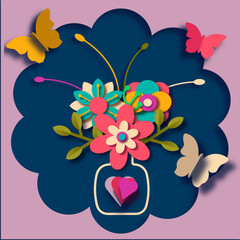 flowers and butterflies