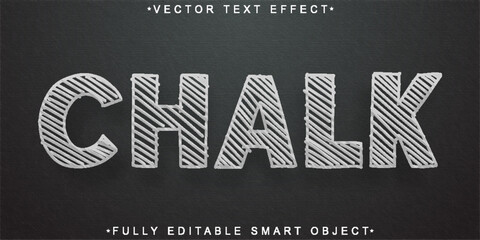 Blackboard Chalk Vector Fully Editable Smart Object Text Effect - obrazy, fototapety, plakaty