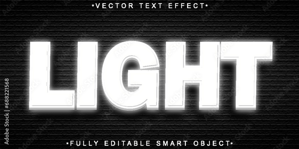 Poster White Light Vector Fully Editable Smart Object Text Effect