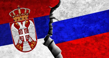 Russia and Serbia flag together. Serbia and Russia relations © Ruma