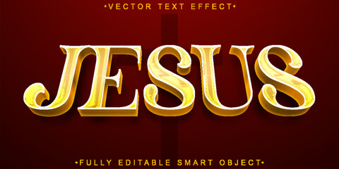 Golden Jesus Vector Fully Editable Smart Object Text Effect