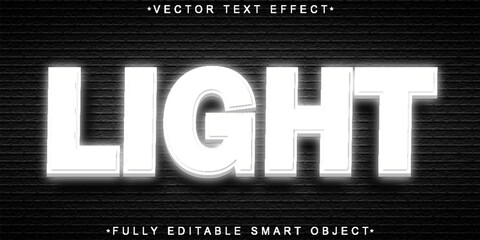 White Light Vector Fully Editable Smart Object Text Effect