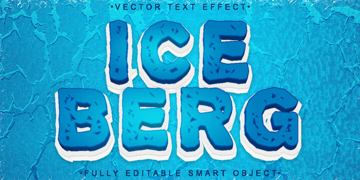 Blue Iceberg Vector Fully Editable Smart Object Text Effect