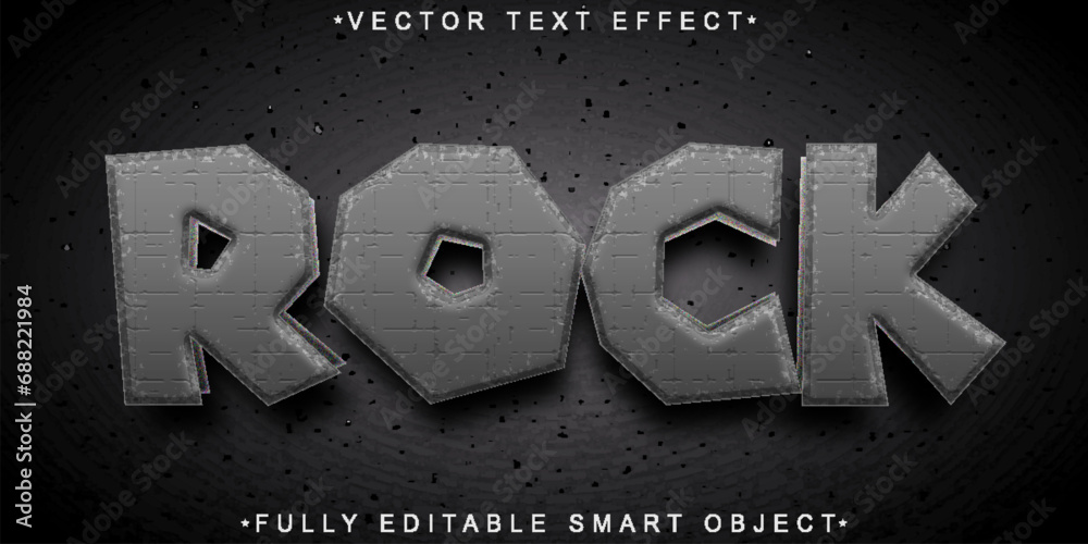 Poster gray rock vector fully editable smart object text effect