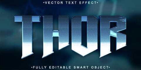 Mythology Thor Vector Fully Editable Smart Object Text Effect - obrazy, fototapety, plakaty