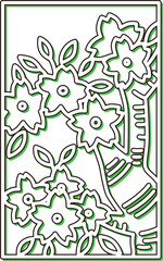 カラーシャドウシンプル花札　弥生　桜　3月　桜のカス