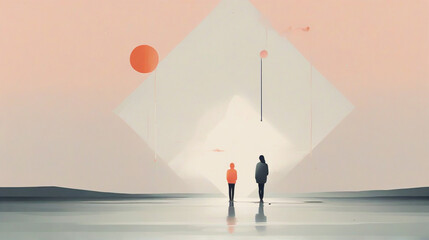Obraz premium minimalist abstract art depression and anxiety