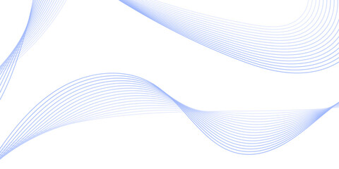 Abstract background with waves for banner. Medium banner size. Vector background with lines. Element for design isolated on white. Blue color. Water, ocean, sea