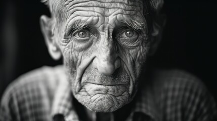 Close-up of an old man
