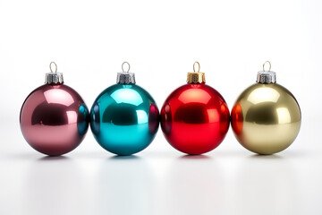 Brightly coloured Christmas baubles