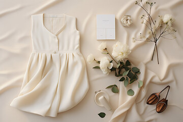 Flatlay image, hugh quality, elegant, minimalist, wedding