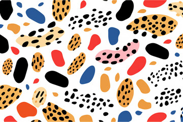 Fototapeta premium Modern animal print pattern flat color illustration, white background