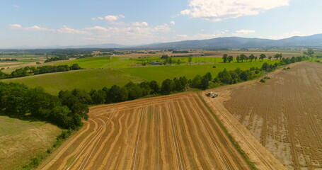 Freshly harvested agricultural land.