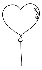 minimalist graphics one line heart shaped balloon