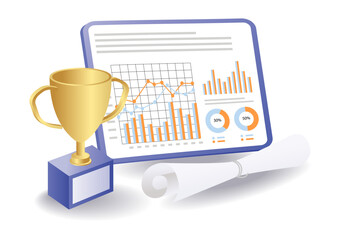 Analysis of student achievement in school education concept illustration