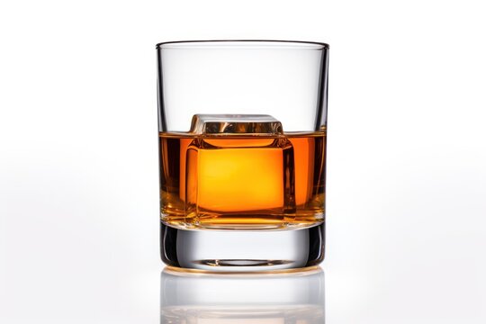 A single jigger shot glass isolated on white background