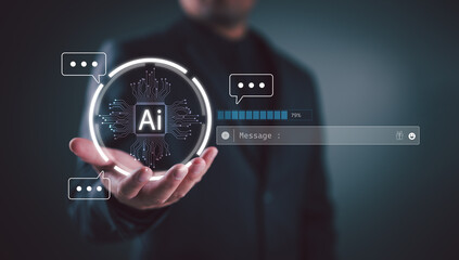 AI, Artificial Intelligence, technology smart robot AI, artificial intelligence by enter command...