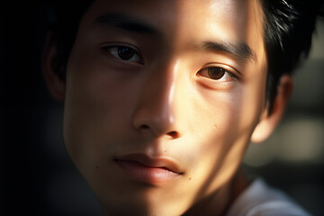 見つめる男性の瞳