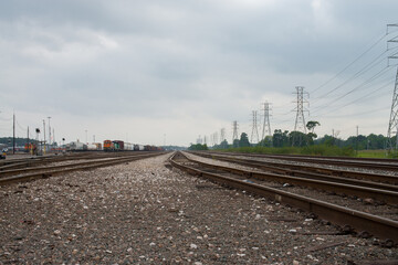 Fototapeta na wymiar Houston Texas Train Track Rails