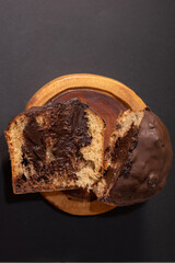 slice of chocolate bakery panettone